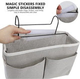 Darrahopens Home & Garden > Storage > Storage Boxes Bedside Organizer - Waterproof Canvas Bedside Organizer - Hanging Bedside Basket - For Home, Office & School Bedside Tables (Gray, White)