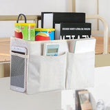 Darrahopens Home & Garden > Storage > Storage Boxes Bedside Organizer - Waterproof Canvas Bedside Organizer - Hanging Bedside Basket - For Home, Office & School Bedside Tables (Gray, White)
