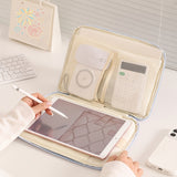 Darrahopens Home & Garden > Storage > Storage Boxes **BEENLOVE Tablet Storage Bag: 180° Full-Open Independent Compartment, Shockproof & Portable, Multifunctional Design**(Pink)