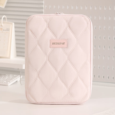 Darrahopens Home & Garden > Storage > Storage Boxes **BEENLOVE Tablet Storage Bag: 180° Full-Open Independent Compartment, Shockproof & Portable, Multifunctional Design**(Pink)