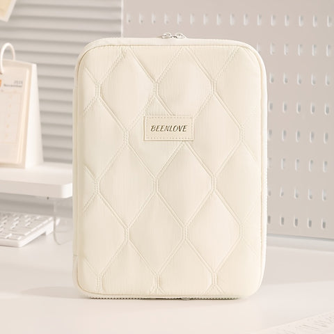 Darrahopens Home & Garden > Storage > Storage Boxes (beige)**BEENLOVE Tablet Storage Bag: 180° Full-Open Independent Compartment, Shockproof & Portable, Multifunctional Design**