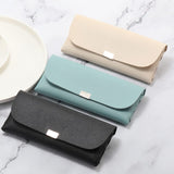Darrahopens Home & Garden > Storage > Storage Boxes Beige Sleek PU Leather Eyeglass Pouch Set (3-Pack) - Slim Protective Case for Sunglasses