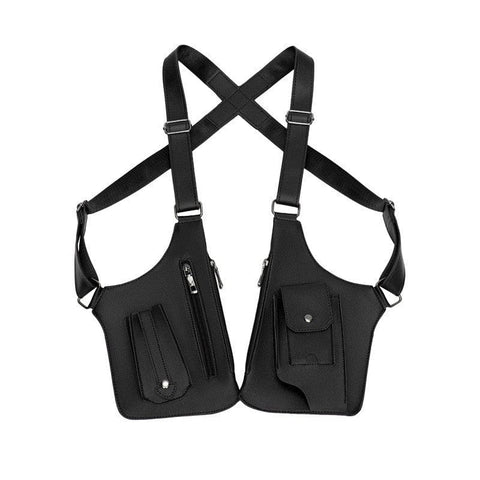 Darrahopens Home & Garden > Storage > Storage Boxes Black Multi-functional Expandable Men's Tactical Chest Rig Bag - Waterproof & Lightweight Retro Underarm Pack