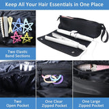 Darrahopens Home & Garden > Storage > Storage Boxes Black Premium Insulated Roll-Up Travel Case for Hair Styling Tools & Blow Dryers with Muti-Pockets (18x5.5x5 Inch)