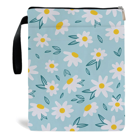 Darrahopens Home & Garden > Storage > Storage Boxes Blue Floral pattern book cover with zippered pocket - Lightweight polyester book cover, suitable for books and tablets(FBS001)