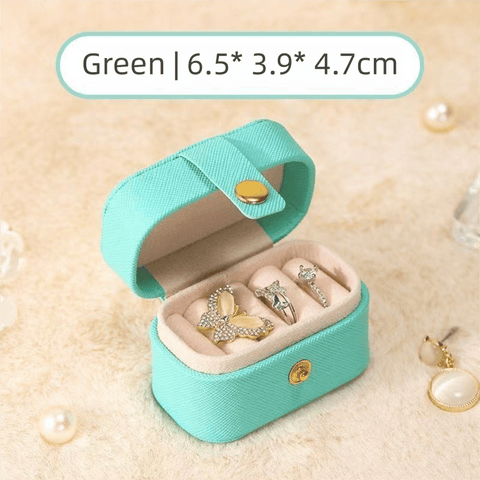 Darrahopens Home & Garden > Storage > Storage Boxes Blue Waterproof PU Leather Jewelry Travel Case, Portable Mini Jewelry Organizer Box for Rings Earrings Necklaces