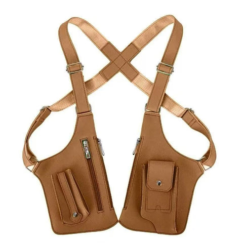 Darrahopens Home & Garden > Storage > Storage Boxes Brown Multi-functional Expandable Men's Tactical Chest Rig Bag - Waterproof & Lightweight Retro Underarm Pack
