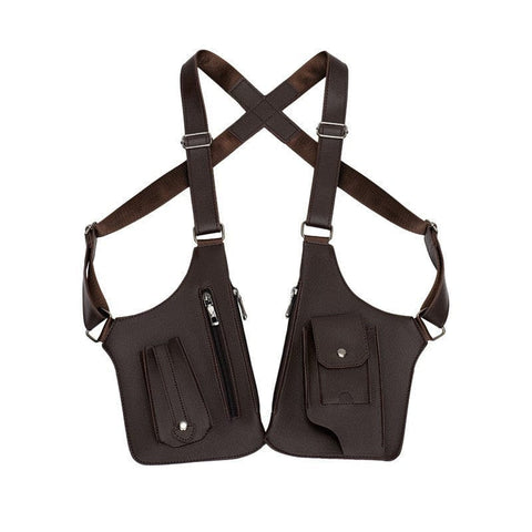 Darrahopens Home & Garden > Storage > Storage Boxes Coffee Multi-functional Expandable Men's Tactical Chest Rig Bag - Waterproof & Lightweight Retro Underarm Pack