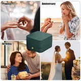 Darrahopens Home & Garden > Storage > Storage Boxes Dark Green Jewelry Box Ring Box Pair Compact Storage Box for Rings Accessories