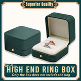 Darrahopens Home & Garden > Storage > Storage Boxes Dark Green Jewelry Box Ring Box Pair Compact Storage Box for Rings Accessories