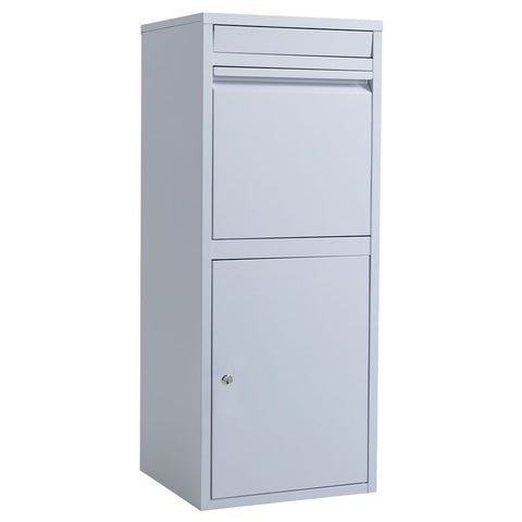 Darrahopens Home & Garden > Storage > Storage Boxes FORTIA Freestanding Parcel Post Box Letterbox, Letter Slot, Light Grey