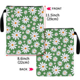 Darrahopens Home & Garden > Storage > Storage Boxes Green Floral pattern book cover with zippered pocket - Lightweight polyester book cover, suitable for books and tablets(BS001)