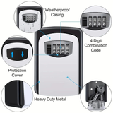 Darrahopens Home & Garden > Storage > Storage Boxes Household Wall-Mounted Key Box, Waterproof Secure Key Lockbox with Combination Lock, Large-Capacity Outdoor Key Safe for Storing Spare House Keys.BLACK