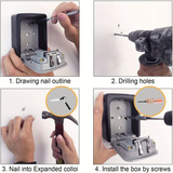 Darrahopens Home & Garden > Storage > Storage Boxes Household Wall-Mounted Key Box, Waterproof Secure Key Lockbox with Combination Lock, Large-Capacity Outdoor Key Safe for Storing Spare House Keys.BLACK