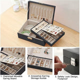 Darrahopens Home & Garden > Storage > Storage Boxes Jewelry Storage Box PU Leather Jewelry Box (Black)