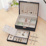 Darrahopens Home & Garden > Storage > Storage Boxes Jewelry Storage Box PU Leather Jewelry Box (Black)