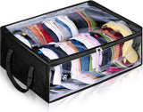 Darrahopens Home & Garden > Storage > Storage Boxes Large Capacity Foldable Hat Organizer Storage Box with Clear See-Through Window for Baseball Caps, Clothes, Toys, and Books, Underbed and Closet Container (Black)