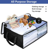 Darrahopens Home & Garden > Storage > Storage Boxes Large Capacity Foldable Hat Organizer Storage Box with Clear See-Through Window for Baseball Caps, Clothes, Toys, and Books, Underbed and Closet Container (Black)