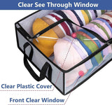 Darrahopens Home & Garden > Storage > Storage Boxes Large Capacity Foldable Hat Organizer Storage Box with Clear See-Through Window for Baseball Caps, Clothes, Toys, and Books, Underbed and Closet Container (Grey)