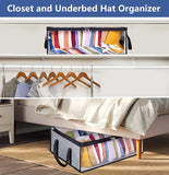 Darrahopens Home & Garden > Storage > Storage Boxes Large Capacity Foldable Hat Organizer Storage Box with Clear See-Through Window for Baseball Caps, Clothes, Toys, and Books, Underbed and Closet Container (Grey)