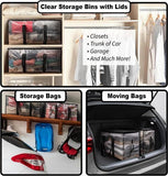 Darrahopens Home & Garden > Storage > Storage Boxes Large Moving Boxes & Storage Bags - Extra Large Moving Boxes with Backpack Straps, Zippers & Handles - Sturdy & Durable for Student Rooms - 4-Pack