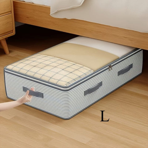 Darrahopens Home & Garden > Storage > Storage Boxes Large Storage Organizer Bag - Made from heavy-duty non-woven fabric with transparent windows, multi-layer clothing storage box suitable for wardrobes, under-bed, and travel. （L）