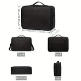 Darrahopens Home & Garden > Storage > Storage Boxes **Large Waterproof Makeup Organizer: Adjustable Dividers, Detachable Brush Holder, Multi-Compartment Design, Portable & Moisture-Resistant, Professional Cosmetic Storage Case**