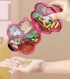 Darrahopens Home & Garden > Storage > Storage Boxes Mini Pill Box - Portable Jewelry Box - Flower-Shaped Storage Box - For storing small accessories - Suitable for boys and girls (Pink)