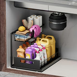 Darrahopens Home & Garden > Storage > Storage Boxes Not Designed for Design, But Designed for Life: Heavy-Duty Metal Frame Holds 50 lbs, Honeycomb Grid Prevents Water Accumulation, Non-Slip Upgraded Suction Cups for Stable Multi-Scenario Storage(Black)