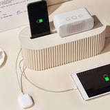 Darrahopens Home & Garden > Storage > Storage Boxes One Lidded Cable Management Box — Suitable for Desk and TV Cables, Perfect for Home Office, Gaming Setups, and Living Room Storage | Power Strip Organizer, Neat Appearance, Efficient Compartment Design （silver gray）