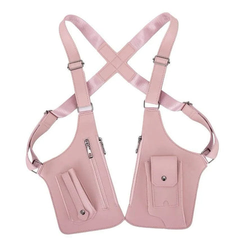 Darrahopens Home & Garden > Storage > Storage Boxes Pink Multi-functional Expandable Men's Tactical Chest Rig Bag - Waterproof & Lightweight Retro Underarm Pack