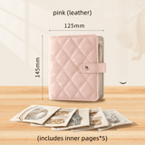 Darrahopens Home & Garden > Storage > Storage Boxes Pink Nappa Leather Anti-Oxidation Jewelry Storage Book with 5 Velvet Pouches - Compact Organizer for Watches, Earrings, Rings & Gold Ornaments