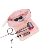 Darrahopens Home & Garden > Storage > Storage Boxes Pink Premium Insulated Roll-Up Travel Case for Hair Styling Tools & Blow Dryers with Muti-Pockets (18x5.5x5 Inch)