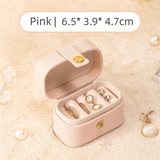 Darrahopens Home & Garden > Storage > Storage Boxes Pink Waterproof PU Leather Jewelry Travel Case, Portable Mini Jewelry Organizer Box for Rings Earrings Necklaces