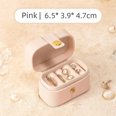 Darrahopens Home & Garden > Storage > Storage Boxes Pink Waterproof PU Leather Jewelry Travel Case, Portable Mini Jewelry Organizer Box for Rings Earrings Necklaces