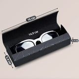 Darrahopens Home & Garden > Storage > Storage Boxes Premium Eyeglass Case - Retro Japanese Style - Sunglass Storage - Fashionable Geometric Pattern - Stylish Eyeglass Case - Durable and Shock-Resistant - Unisex - Black