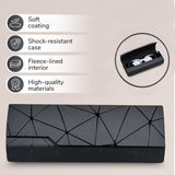 Darrahopens Home & Garden > Storage > Storage Boxes Premium Eyeglass Case - Retro Japanese Style - Sunglass Storage - Fashionable Geometric Pattern - Stylish Eyeglass Case - Durable and Shock-Resistant - Unisex - Black