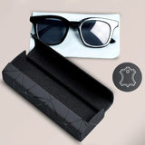 Darrahopens Home & Garden > Storage > Storage Boxes Premium Eyeglass Case - Retro Japanese Style - Sunglass Storage - Fashionable Geometric Pattern - Stylish Eyeglass Case - Durable and Shock-Resistant - Unisex - Black
