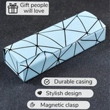 Darrahopens Home & Garden > Storage > Storage Boxes Premium Eyeglass Case - Retro Japanese Style - Sunglass Storage - Fashionable Geometric Pattern - Stylish Eyeglass Case - Durable and Shock-Resistant - Unisex - Blue