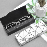 Darrahopens Home & Garden > Storage > Storage Boxes Premium Eyeglass Case - Retro Japanese Style - Sunglass Storage - Fashionable Geometric Pattern - Stylish Eyeglass Case - Durable and Shock-Resistant - Unisex - White