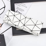 Darrahopens Home & Garden > Storage > Storage Boxes Premium Eyeglass Case - Retro Japanese Style - Sunglass Storage - Fashionable Geometric Pattern - Stylish Eyeglass Case - Durable and Shock-Resistant - Unisex - White