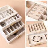 Darrahopens Home & Garden > Storage > Storage Boxes PU Leather Jewellery 3 Level Storage Box Drawer Organiser Gift