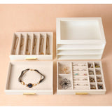 Darrahopens Home & Garden > Storage > Storage Boxes PU Leather Jewellery 3 Level Storage Box Drawer Organiser Gift