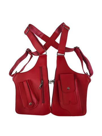 Darrahopens Home & Garden > Storage > Storage Boxes Red Multi-functional Expandable Men's Tactical Chest Rig Bag - Waterproof & Lightweight Retro Underarm Pack
