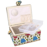 Darrahopens Home & Garden > Storage > Storage Boxes Sewing Kit Organizer, 3 Colors, Storage Box with Removable Tray, Pincushion, and Inner Pocket for Home Craft Tools