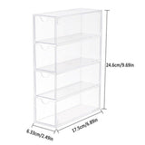 Darrahopens Home & Garden > Storage > Storage Boxes Stackable Acrylic Glasses Sunglasses Display Box Four Layer Drawer Storage