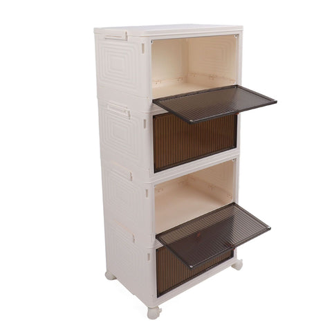Darrahopens Home & Garden > Storage > Storage Boxes Storage Bins with Lid Stackable Plastic Box Organizer House Organizing Container for Living Room Bedroom 4 Layer In Australia - Darrahopens