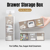 Darrahopens Home & Garden > Storage > Storage Boxes Storage Box 3Drawers DIY Desktop Plastic Transparent Coffee Sugar Jewelry Box