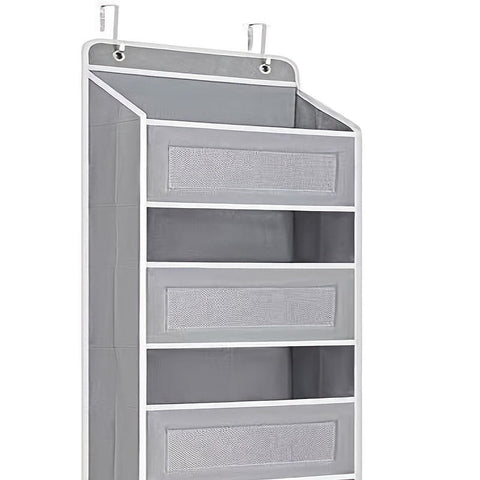 Darrahopens Home & Garden > Storage > Storage Boxes Storage Marvel in Black & Gray — 3-Tier Over-the-Door Organizer with 3 Large Pockets. Sturdy and Anti-Tip Design for Strong Load-Bearing. A Neat Solution for Bedroom, Bathroom & Storage Room.(GREY))