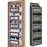 Darrahopens Home & Garden > Storage > Storage Boxes Storage Marvel in Black & Gray — 5-Tier Over-the-Door Organizer with 5 Large Pockets. Sturdy and Anti-Tip Design for Strong Load-Bearing. A Neat Solution for Bedroom, Bathroom & Storage Room.（BLACK）